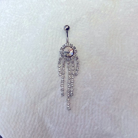Chandelier rhinestone belly ring - Picture 1 of 2